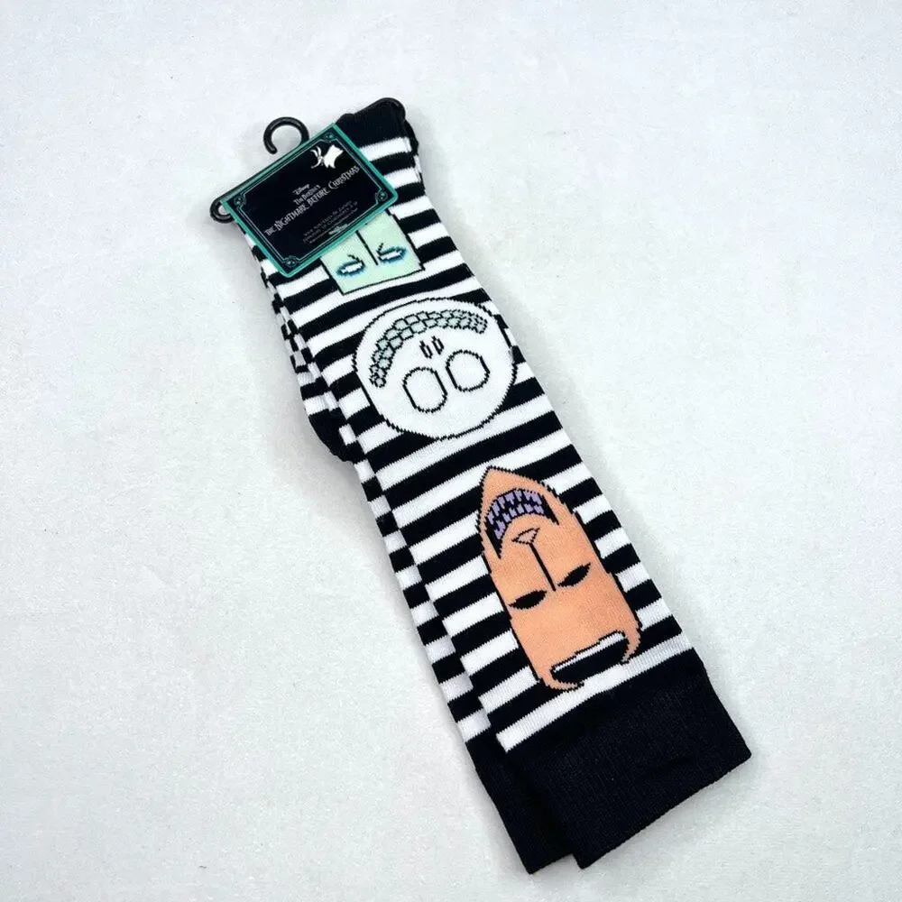 NWT Disney Nightmare Before Christmas Lock Shock & Barrel Knee High Socks